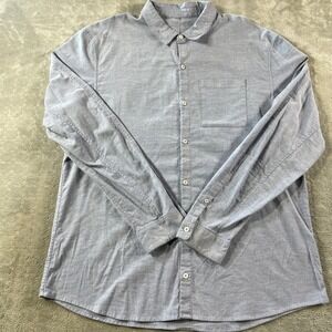 Lululemon Shirt Mens Xl Blue Indigo Long Sleeve Button UpPerformance Stretch